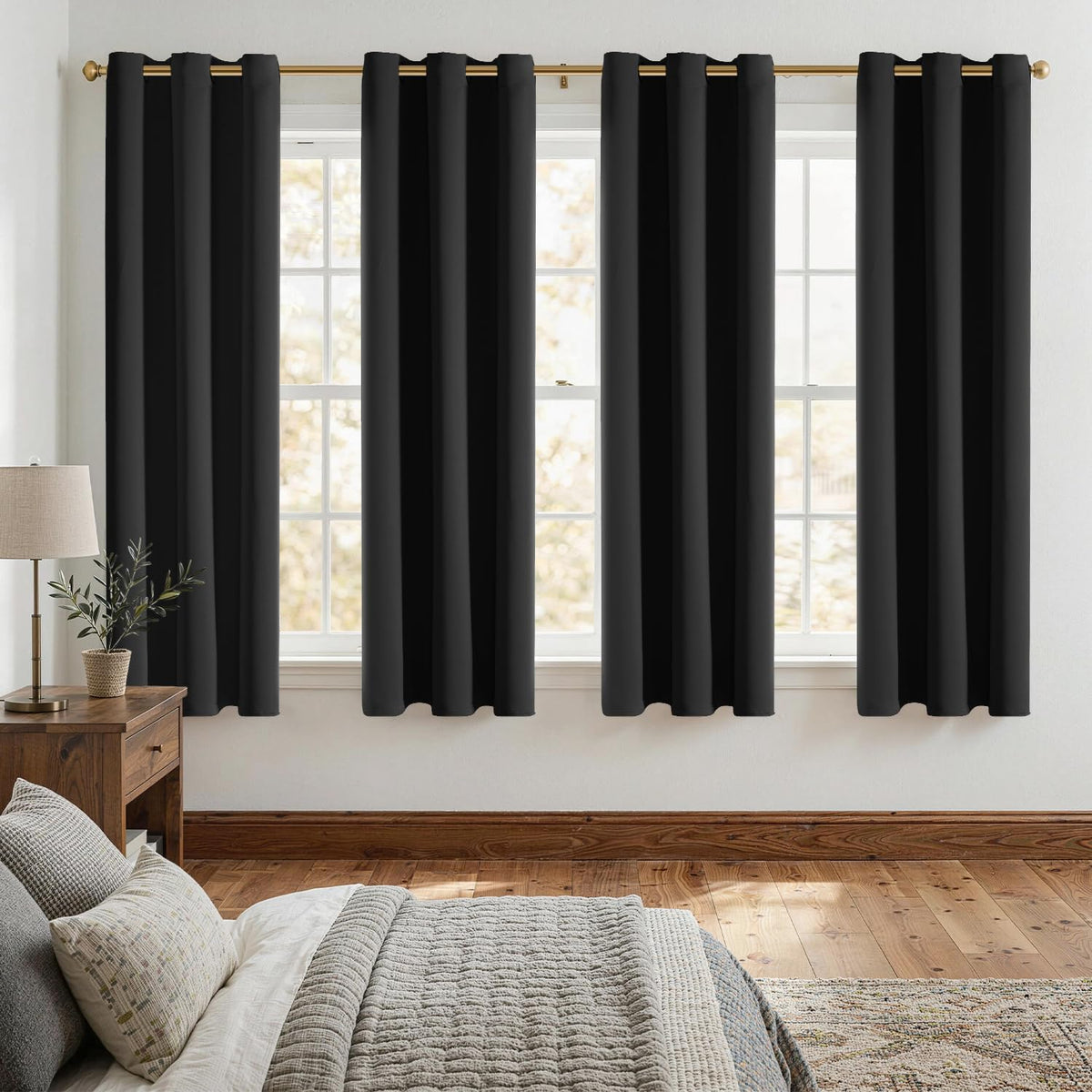 ChrisDowa Blackout Curtains for Bedroom and Living Room 63 Inches Long