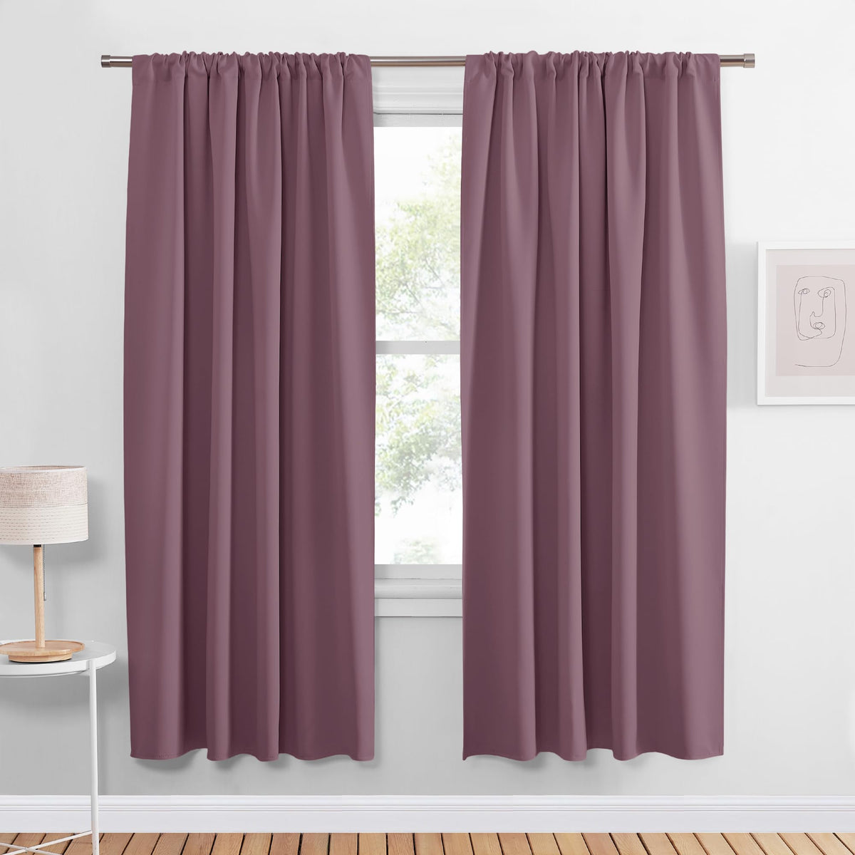 PONY DANCE Black Out Curtains 72 inch Long, Black, 2 Panels