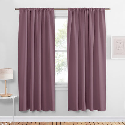 PONY DANCE Black Out Curtains 72 inch Long, Black, 2 Panels