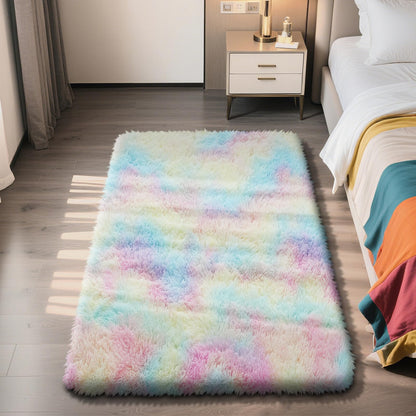 8x10 Fluffy Area Rugs for Living Room,Black Large Shag Area Rug for Bedroom