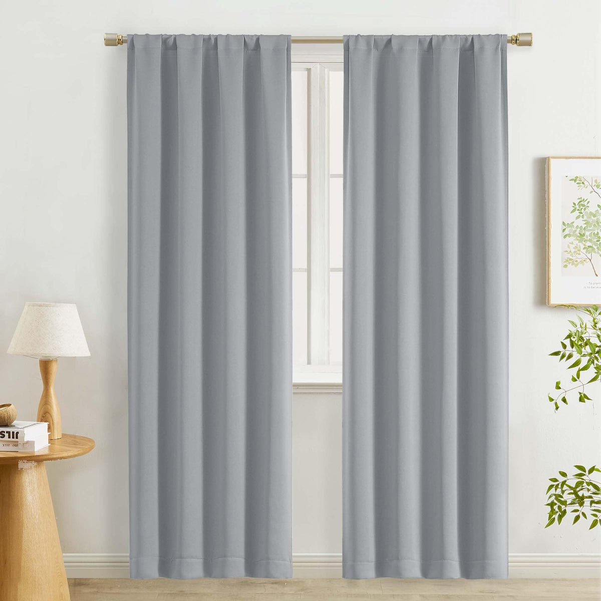 Lecloud Sage Green Room Darkening Curtains 54 Inch Length 2 Panels, Window Curtains for Bedroom, Energy Thermal Insulating Rod Pocket Curtain Drapes for Small Window, 40" W x 54" L