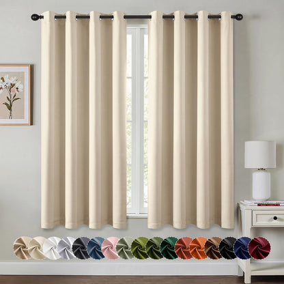 MIULEE Blackout Curtains for Bedroom 2 Panels 40 x 63 Inch Long Pink