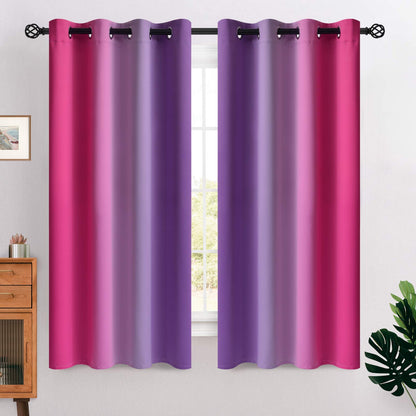 COSVIYA Grommet Room Darkening Ombre Purple Curtains W52xL63 inch