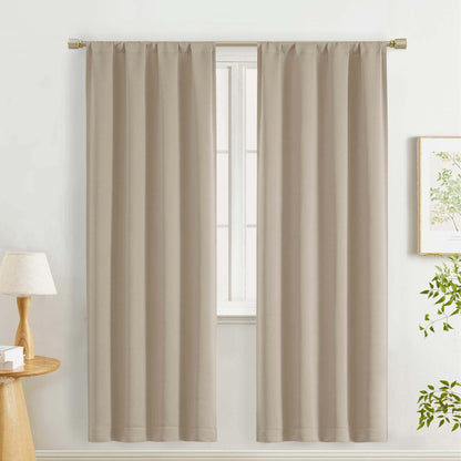 Lecloud Sage Green Room Darkening Curtains 54 Inch Length 2 Panels, Window Curtains for Bedroom, Energy Thermal Insulating Rod Pocket Curtain Drapes for Small Window, 40" W x 54" L