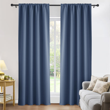 PONY DANCE Black Out Curtains 72 inch Long, Black, 2 Panels