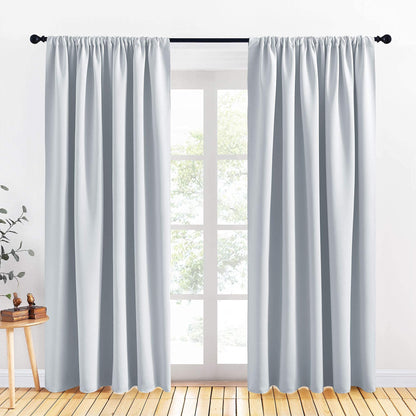PONY DANCE Black Out Curtains 72 inch Long, Black, 2 Panels