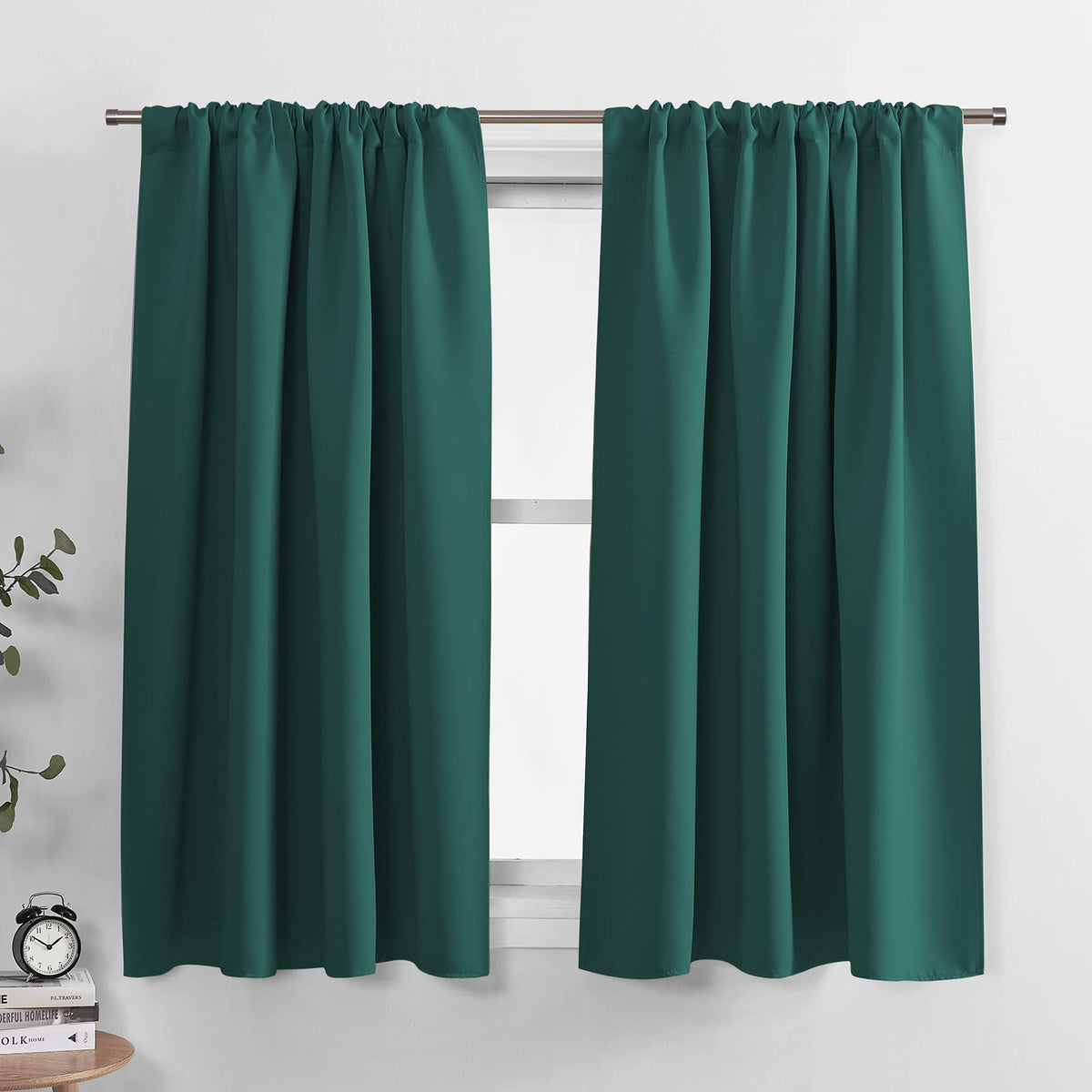 PONY DANCE Black Out Curtains 72 inch Long, Black, 2 Panels