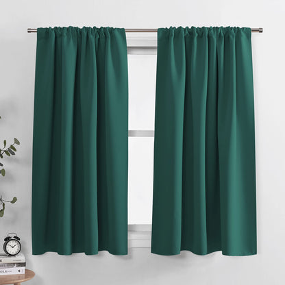 PONY DANCE Black Out Curtains 72 inch Long, Black, 2 Panels