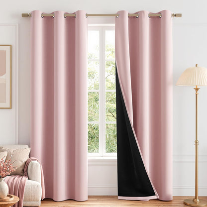 MIULEE Cream 100% Blackout Curtains for Bedroom 40x63 Inch Long