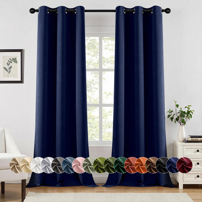 MIULEE Blackout Curtains for Bedroom 2 Panels 40 x 63 Inch Long Black