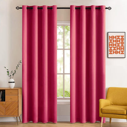 MIULEE Light Pink Blackout Bedroom Curtains Drapes 84 Inch Long 52"x84"
