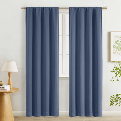 Lecloud Sage Green Room Darkening Curtains 54 Inch Length 2 Panels, Window Curtains for Bedroom, Energy Thermal Insulating Rod Pocket Curtain Drapes for Small Window, 40" W x 54" L