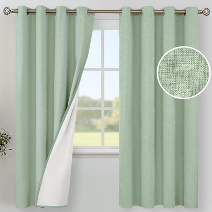 YoungsTex Black Blackout Curtains for Bedroom, Thermal Drapes Heat Blocking