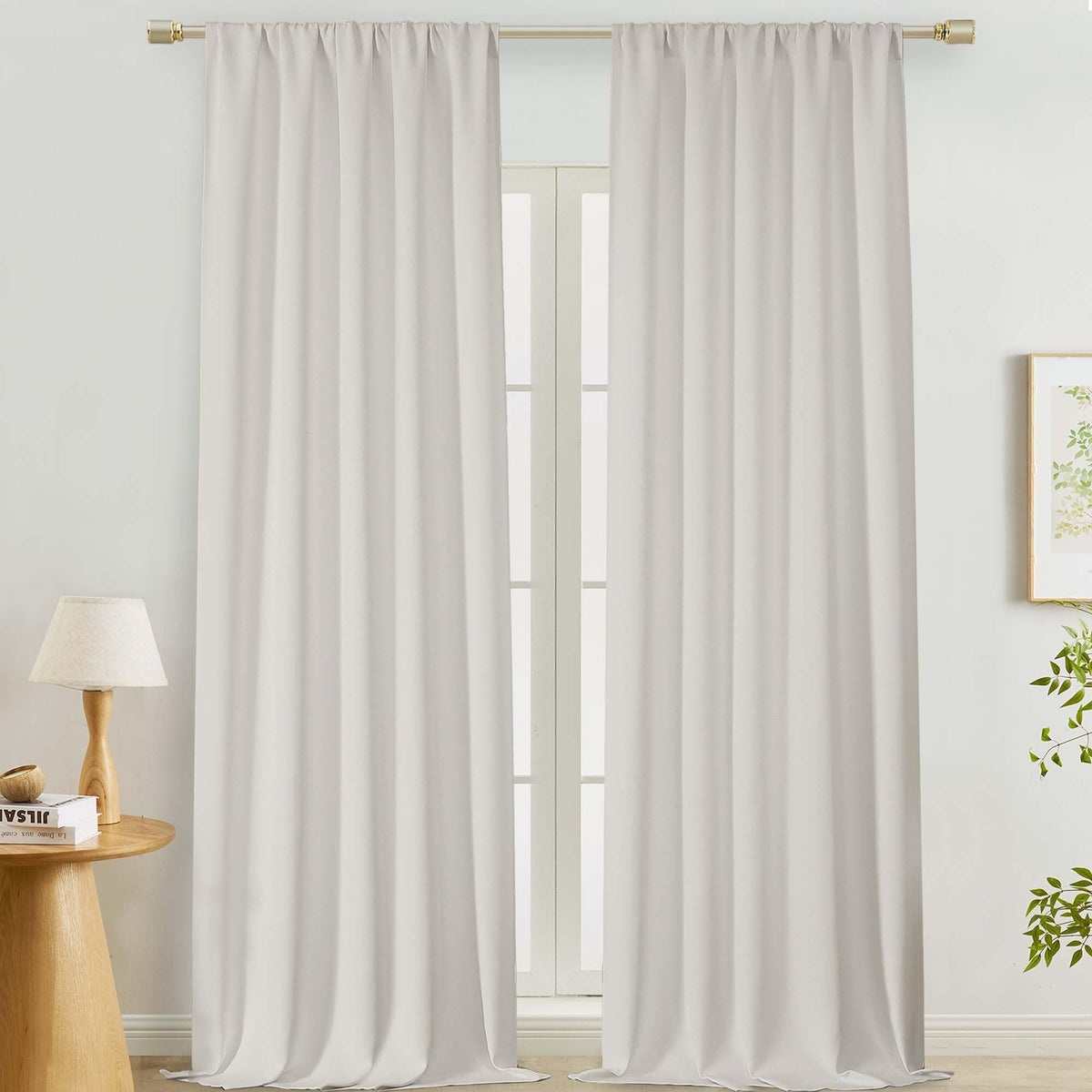 Lecloud Sage Green Room Darkening Curtains 54 Inch Length 2 Panels, Window Curtains for Bedroom, Energy Thermal Insulating Rod Pocket Curtain Drapes for Small Window, 40" W x 54" L