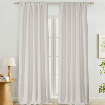 Lecloud Sage Green Room Darkening Curtains 54 Inch Length 2 Panels, Window Curtains for Bedroom, Energy Thermal Insulating Rod Pocket Curtain Drapes for Small Window, 40" W x 54" L