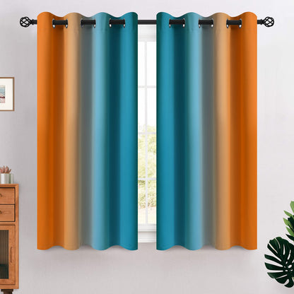 COSVIYA Grommet Room Darkening Ombre Purple Curtains W52xL63 inch