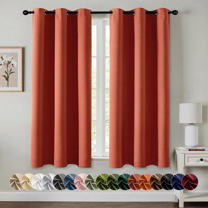 MIULEE Blackout Curtains for Bedroom 2 Panels 40 x 63 Inch Long Pink