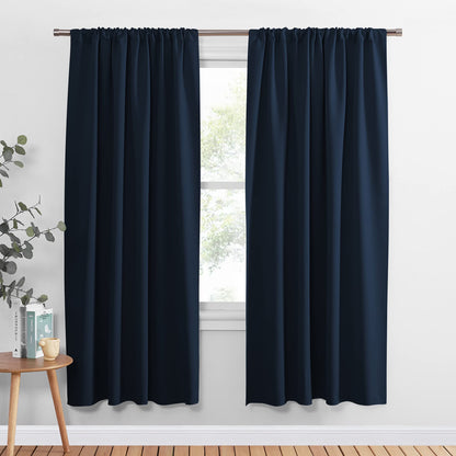 PONY DANCE Black Out Curtains 72 inch Long, Black, 2 Panels