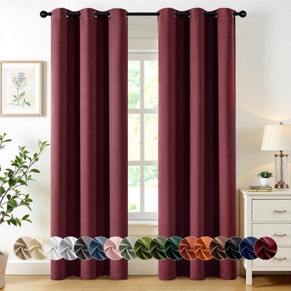 MIULEE Blackout Curtains for Bedroom 2 Panels 40 x 84 Inch Long Black