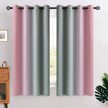 COSVIYA Grommet Room Darkening Ombre Purple Curtains W52xL63 inch