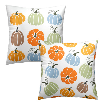 Fall Pillow Covers Autumn Leaf Throw Pillow Covers 18x18 Set of 2 Bohemian Floral Pillow Cases Thanksgiving Berry Pinecones Cushion Cases for Home Farmhouse Sofa Couch Patio