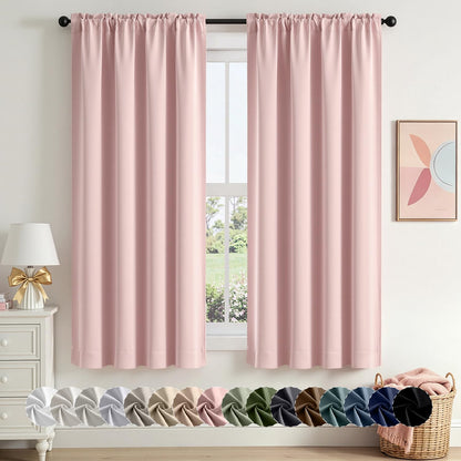 MIULEE Stone Blue Blackout Curtains for Bedroom Living Room 40"x63" 2 Panel