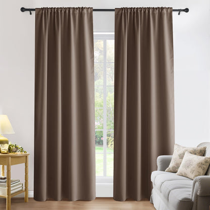 PONY DANCE Black Out Curtains 72 inch Long, Black, 2 Panels