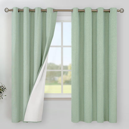 YoungsTex Black Blackout Curtains for Bedroom, Thermal Drapes Heat Blocking