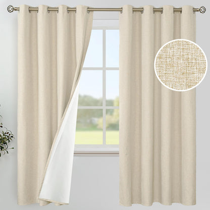 YoungsTex Black Blackout Curtains for Bedroom, Thermal Drapes Heat Blocking