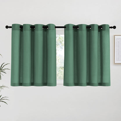 NICETOWN Natural Linen Curtains 84 inch Long 2 Panels Set, Grommet Top Thick Linen Burlap Semi Sheer Vertical Drapes Privacy Assured with Light Filtering for Bedroom/Living Room, W55 x L84