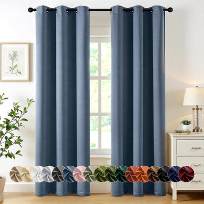 MIULEE Blackout Curtains for Bedroom 2 Panels 40 x 84 Inch Long Black
