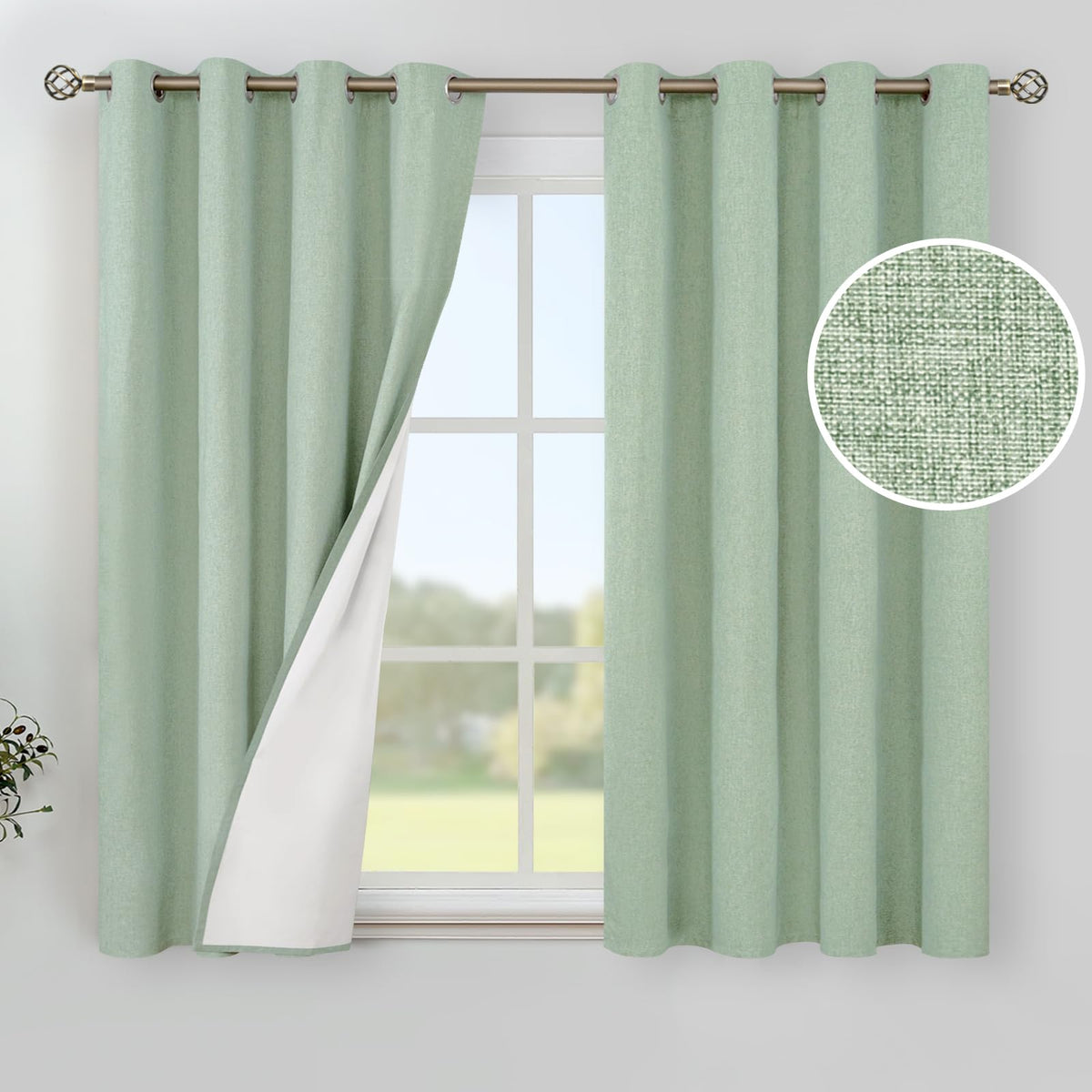 YoungsTex Black Blackout Curtains for Bedroom, Thermal Drapes Heat Blocking