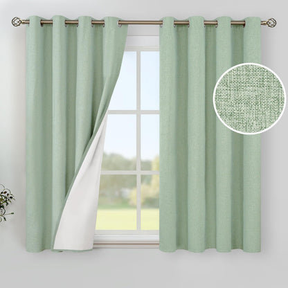 YoungsTex Black Blackout Curtains for Bedroom, Thermal Drapes Heat Blocking