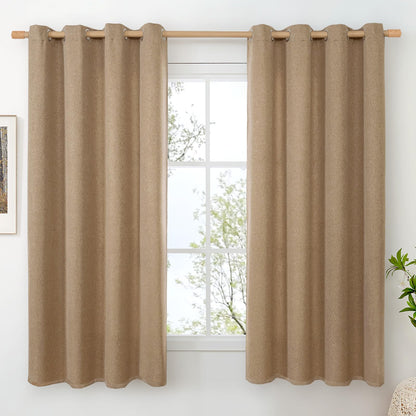 BGment Oatmeal Linen Curtains 84 Inch Length 2 Panels Set for Living Room