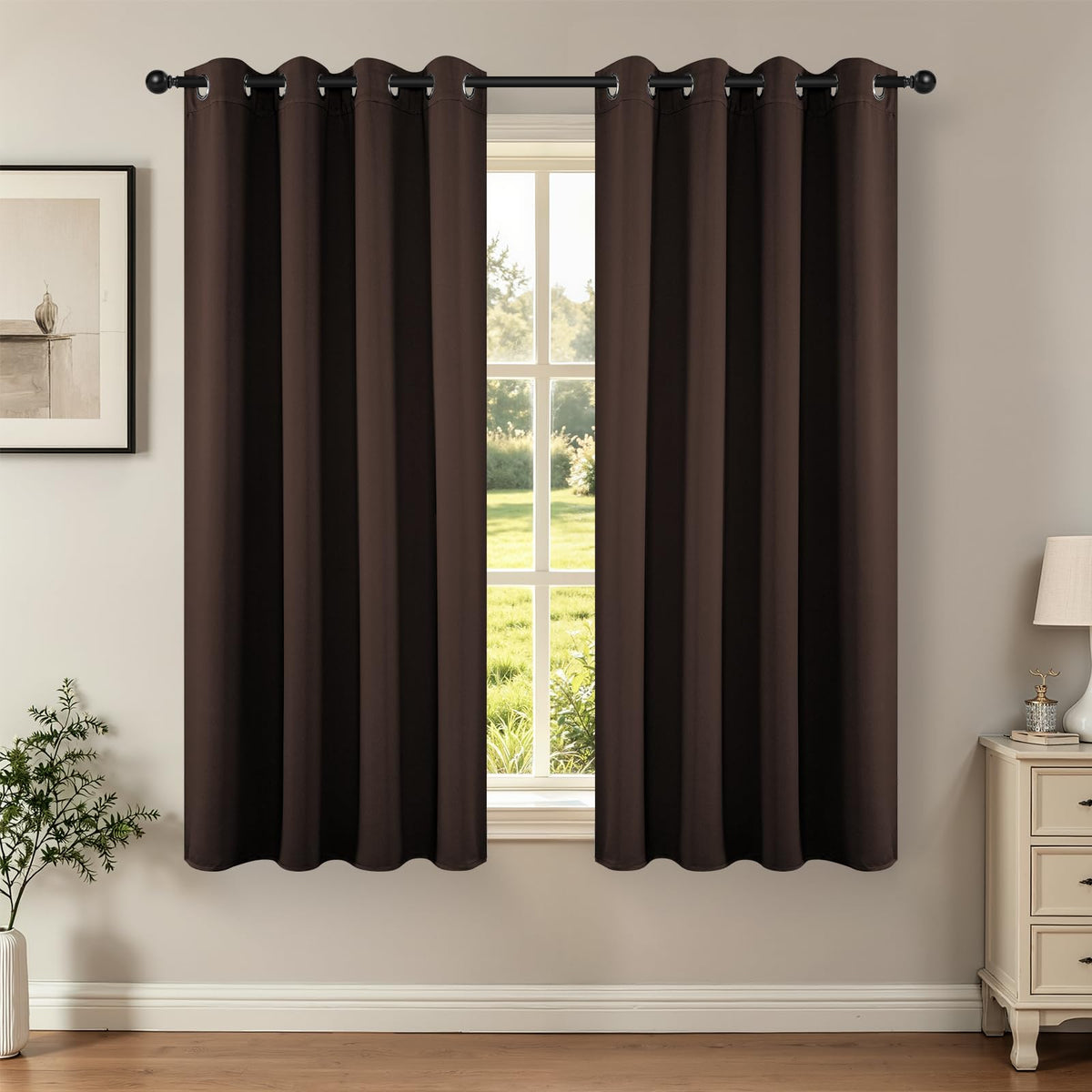 Joydeco Blackout Curtains for Bedroom 84 Inch - Black Out Curtains with Grommets Thermal Insulated Room Darkening Light Blocking, Noise Reducing & Wrinkle-Free Drapes for Living Room Windows, 2 Panels