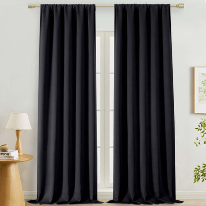 Lecloud Sage Green Room Darkening Curtains 54 Inch Length 2 Panels, Window Curtains for Bedroom, Energy Thermal Insulating Rod Pocket Curtain Drapes for Small Window, 40" W x 54" L