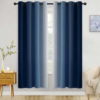 COSVIYA Grommet Room Darkening Ombre Purple Curtains W52xL63 inch