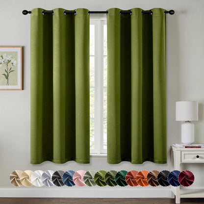 MIULEE Blackout Curtains for Bedroom 2 Panels 40 x 63 Inch Long Black