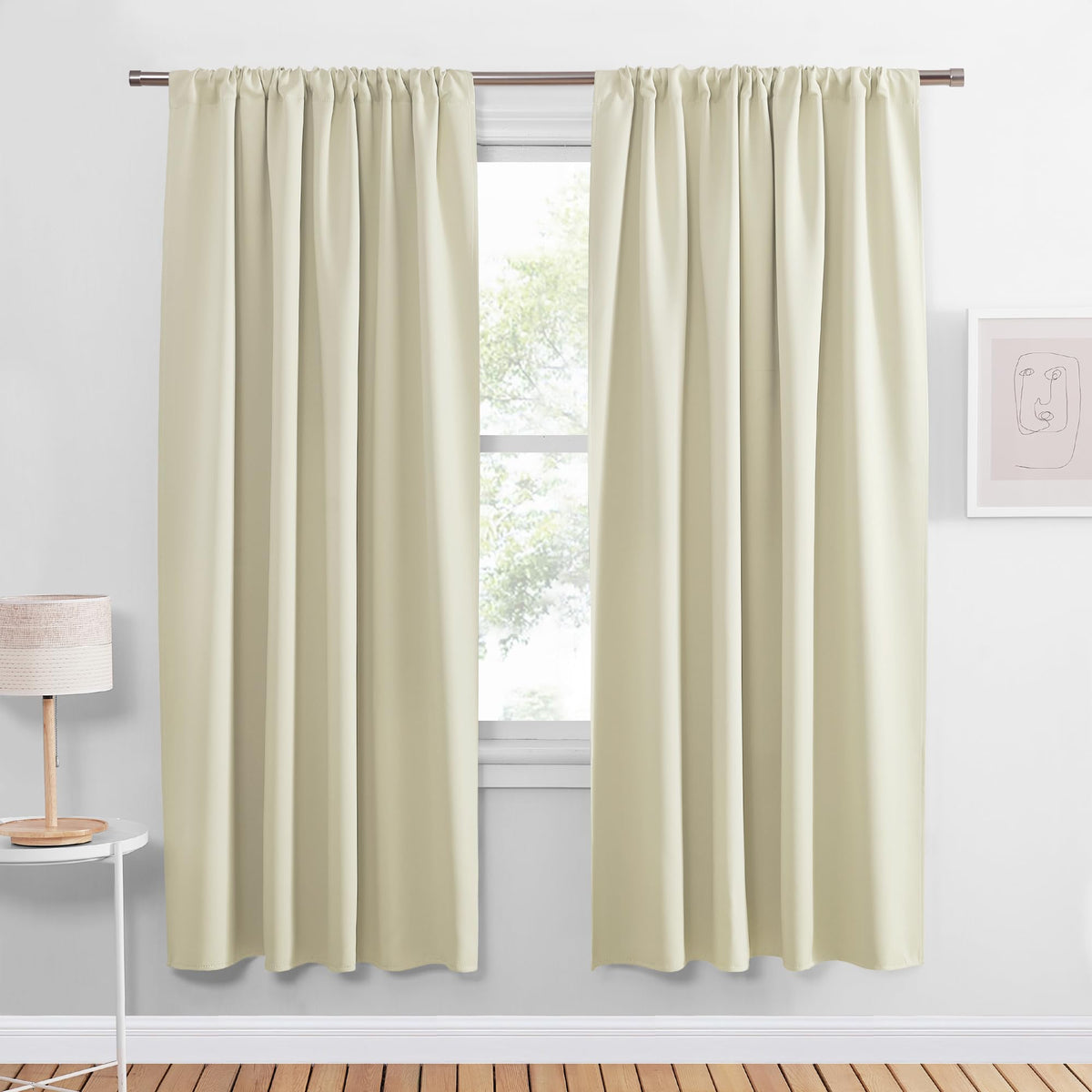 PONY DANCE Black Out Curtains 72 inch Long, Black, 2 Panels