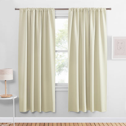 PONY DANCE Black Out Curtains 72 inch Long, Black, 2 Panels