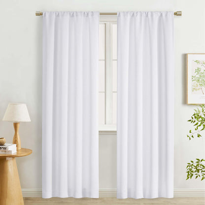 Lecloud Sage Green Room Darkening Curtains 54 Inch Length 2 Panels, Window Curtains for Bedroom, Energy Thermal Insulating Rod Pocket Curtain Drapes for Small Window, 40" W x 54" L
