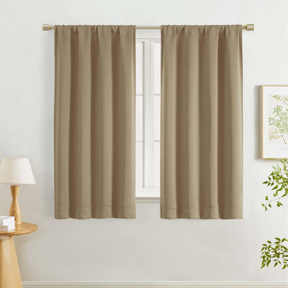 Lecloud Sage Green Room Darkening Curtains 54 Inch Length 2 Panels, Window Curtains for Bedroom, Energy Thermal Insulating Rod Pocket Curtain Drapes for Small Window, 40" W x 54" L