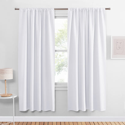 PONY DANCE Black Out Curtains 72 inch Long, Black, 2 Panels