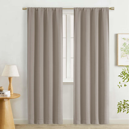 Lecloud Sage Green Room Darkening Curtains 54 Inch Length 2 Panels, Window Curtains for Bedroom, Energy Thermal Insulating Rod Pocket Curtain Drapes for Small Window, 40" W x 54" L