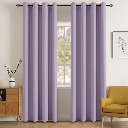 MIULEE Light Pink Blackout Bedroom Curtains Drapes 84 Inch Long 52"x84"