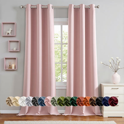 MIULEE Blackout Curtains for Bedroom 2 Panels 40 x 63 Inch Long Black