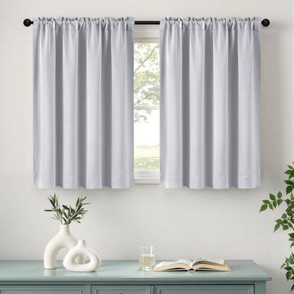 MIULEE Stone Blue Blackout Curtains for Bedroom Living Room 40"x63" 2 Panel