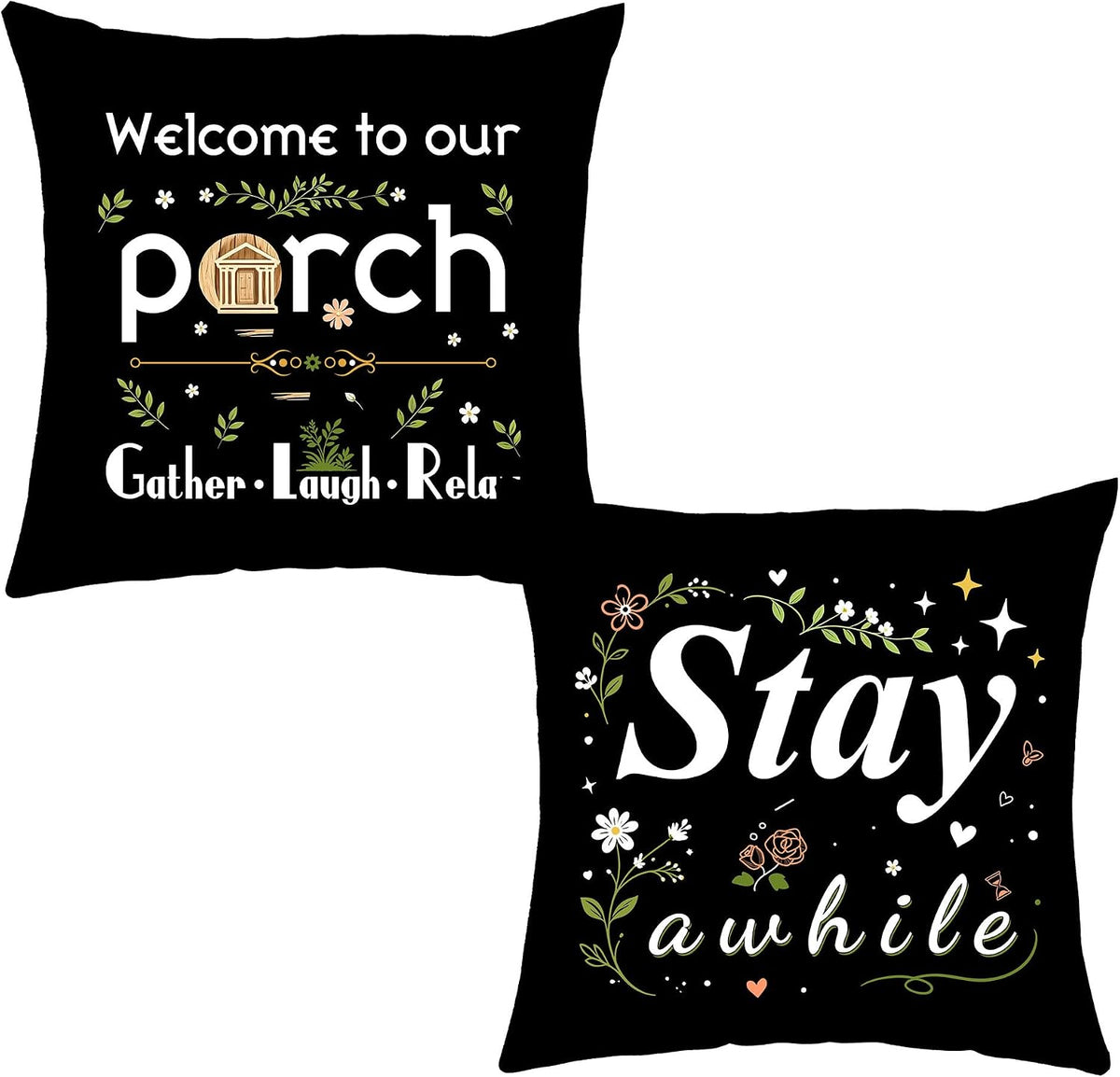 Halloween Decor Gifts Throw Pillow Covers 18x18 Set of 4 Boo Cat Ghost Pumpkin Decorative Pillow Covers Spooky Cushion Case Decoration for Famly Farmhouse Sofa Couch (Halloween)
