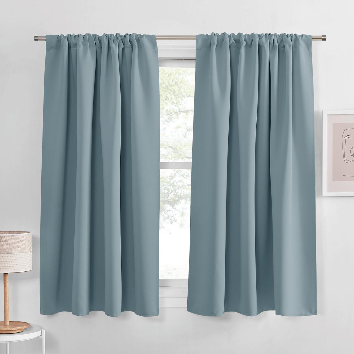 PONY DANCE Black Out Curtains 72 inch Long, Black, 2 Panels