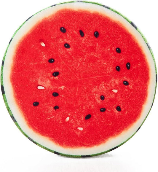 HYSEAS Round Throw Pillows 14 Inch Watermelon, 3D Print Decorative Plush Funny Fruit Stuffed Cushions Seat Pad for Couch, Chair, Floor, Sofa
